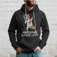 Dabbing Unicorn Awesome Since 1977 Birthday Hoodie Gifts for Him