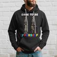Dare To Be Yourself Autism Awareness Dabbing Skeleton Hoodie Gifts for Him