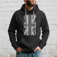 Distressed Union Jack Uk Flag In Black And White Vintage Hoodie Gifts for Him