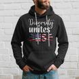 Diversity Unites Us Patriotic American Flag Anti-Racism Hoodie Gifts for Him