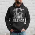 Drummer I Destroy Silence Drumming Vintage Drumset Drum Set Hoodie Gifts for Him