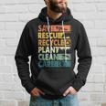 Earth Day Save Rescue Animals Recycle Plastics Planet Hoodie Gifts for Him