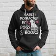 Easily Distracted By Dogs And Books Dog & Book Lover Hoodie Gifts for Him