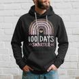 100Th Day Of School 100 Days Smarter Leopard Rainbow Hoodie Gifts for Him