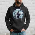 Bigfoot Sasquatch Alien Ufo Spacecraft Full Moon Hoodie Gifts for Him