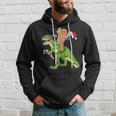 Gingerbread Man Riding DinosaurRex Christmas Boys Men Hoodie Gifts for Him