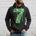 Green Pixel Number 7 7Th Birthday Gamer Number 7 Hoodie Gifts for Him