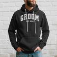 Groom Bride Est 2024 Retro Just Married Couples Wedding Hoodie Gifts for Him