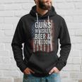Guns Whisky Beer And Freedom Pro Gun Usa On Back Hoodie Gifts for Him