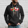 Guyanese Canadian Flags Inside Hearts With Roots Hoodie Gifts for Him