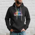 Happy Birthday Regenbogenfarbe Splash Neon Rot Orange Blau Top Hoodie Geschenke für Ihn