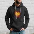 Heart On Fire Flames Heart Hoodie Gifts for Him