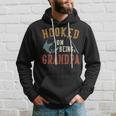 Hooked On Being Grandpa Father's Day Fishing Grandpa Hoodie Gifts for Him
