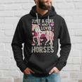 Horse Just A Girl Who Loves Horseback Riding Farm Flower Hoodie Gifts for Him