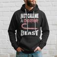 Just Call A Christmas Beast With Cute Candy Cane Hoodie Gifts for Him