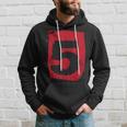 Large Red Color Maroon Number 5 Five Hoodie Gifts for Him