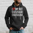 I Love My Hot Cougar Girlfriend Distressed Heart Hoodie Gifts for Him