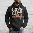 Love Like Jesus Retro Vintage Colours Hoodie Geschenke für Ihn