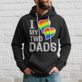 I Love My Two Dads Lgbt Pride Month And Father's Day Heart Hoodie Gifts for Him