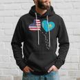 Loving Usa Kazakhstan Flag Heart Kazakh Americans Love Hoodie Gifts for Him