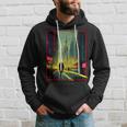 A Man Walks Cyberpunk City Japanese Text Futuristic Costume Hoodie Gifts for Him