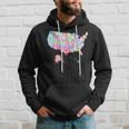 Map Of Usa With State Names Typographic Colorful Map Hoodie Gifts for Him