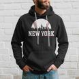 New York City Skyline Downtown Cityscape Baseball Sports Fan Hoodie Gifts for Him