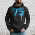 Number 75 Varsity Distressed Vintage Sport Team Player's Hoodie Gifts for Him