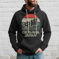 Okinawa Japan Kanji Character Circular Retro Sunset Hoodie Gifts for Him