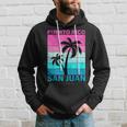Palm Tree Vintage Family Vacation Puerto Rico San Juan Beach Hoodie Gifts for Him