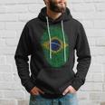 Patriotic Fingerprint Brazil Brazilian Flag Hoodie Gifts for Him