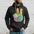 Peace Sign Hand Tie Dye Hippie 60S 70S 80S Boys Girls Hoodie Gifts for Him
