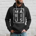 Personalisiertes Marius Vintage-Schwarz Hoodie, Retro Namensdesign Geschenke für Ihn