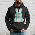 Plaid Pastel Multi Color Gingham Check Easter Bunny Hoodie Gifts for Him