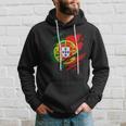 Proud Portuguese Torn Ripped Portugal Flag Hoodie Gifts for Him