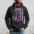 Purple For Patients Alzheimers American Flag Print On Back Hoodie Gifts for Him