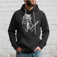 Rock Cat Playing Guitar Guitar Cat Womens Hoodie Gifts for Him