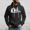 Salut Motard Humour Ombre Chinoise Lapin Main Moto Vintage Sweat à capuche Cadeaux pour lui