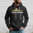 San Diego Baseball Vintage City Skyline Retro Baseball Lover Hoodie Gifts for Him