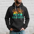San Diego California Beach Surf Summer Vacation Girl Vintage Surfer Hoodie Gifts for Him