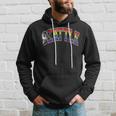 Seattle Arched Style Text Progress Pride Pattern Hoodie Gifts for Him