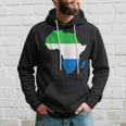 Sierra Leone Flag Africa Continent Silhouette Sierra Leoner Hoodie Gifts for Him