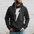 Simple Lightning Bolt In White Thunder Bolt Graphic Hoodie Gifts for Him