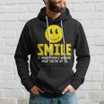 Smile It Makes People Wonder What You're Up To Happy Fun Hoodie Gifts for Him