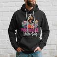Sunset Retro Portuguese Water Dog Pet Paw Hoodie Gifts for Him