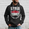 Syrien-Stolz-Flaggen-Hoodie mit Lorbeerkranz-Design Geschenke für Ihn