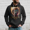 Total Eclipse April 8 2024 Irish Wolfhound Dog With Glasses Hoodie Gifts for Him