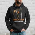 Total Solar Eclipse 2024 Arkansas Cat Lover Wearing Glasses Hoodie Gifts for Him