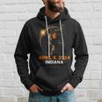 Total Solar Eclipse 2024 Indiana Cat Lover Wearing Glasses Hoodie Gifts for Him