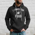 I Travel For Food Vintage Traveler Eater Foodie Lover Hoodie Gifts for Him